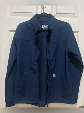Women’s Carhartt Rugged Flex Bonded Fleece Jacket in Navy.